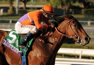 Beholder won Saturday's Zenyatta (G1) at Santa Anita and will head to the $5 million Breeders' Cup Classic.   (Photo credit: Breeders' Cup Ltd.)