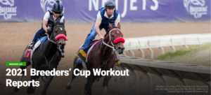 2021 Breeders' Cup Workout Reports