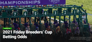 2021 Friday Breeders' Cup Betting Odds